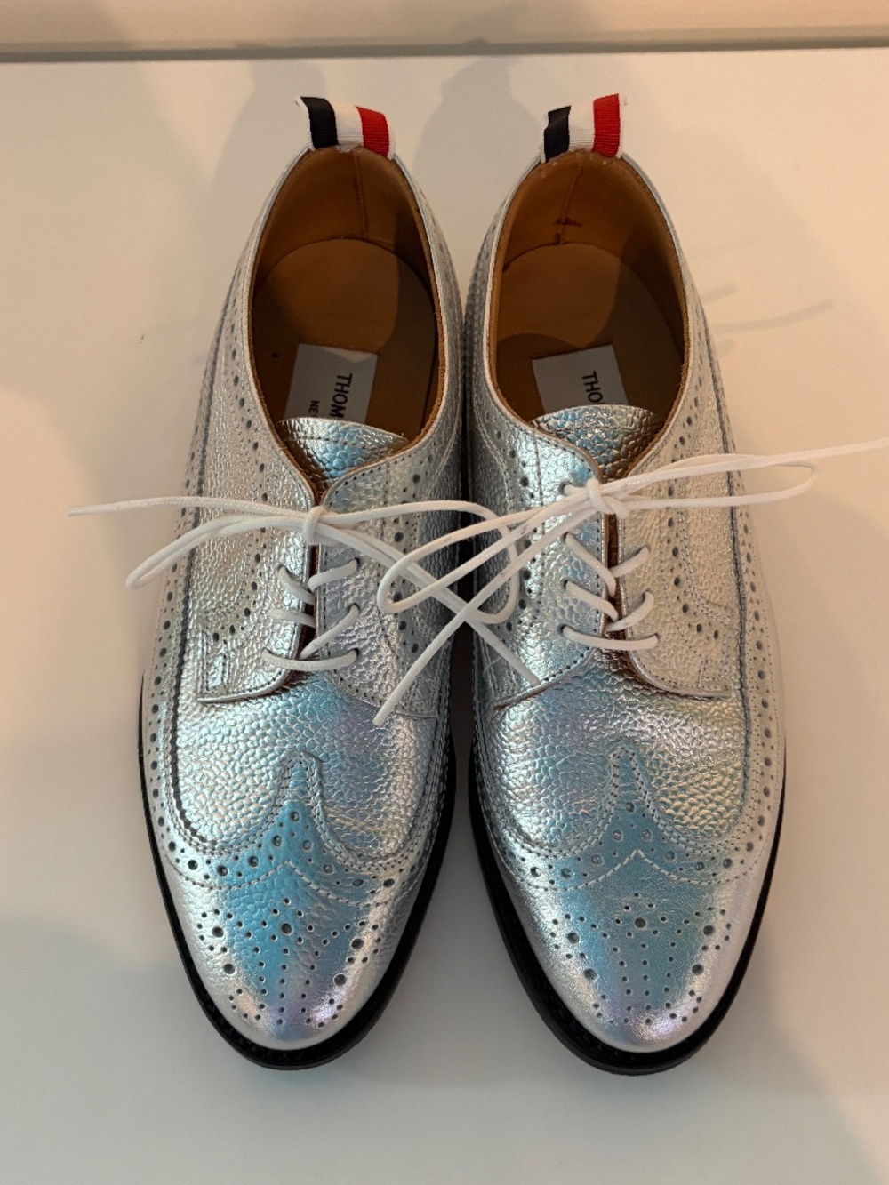 Thom Browne Women's Silver Leather Brogues (Sz 37, 6.5)